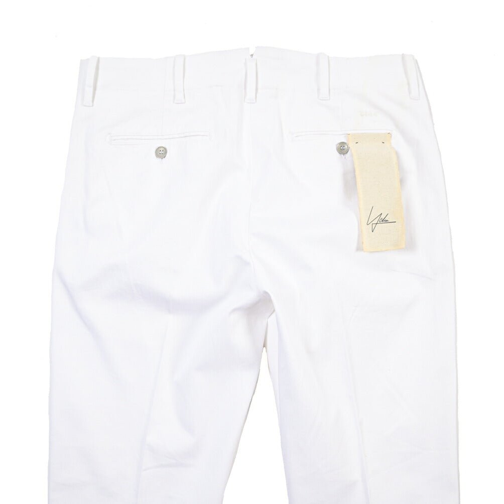 YCHAI “ROBUSTO” ストレッチコットン ノータックチノパンツ ホワイト(BIANCO) 31 | GUARDAROBA MILANO OFFICIAL STORE