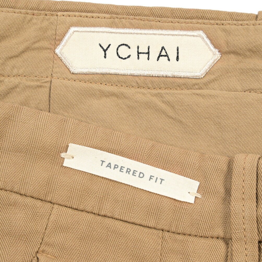 YCHAI “ROBUSTO” リネン混コットン ツータックパンツ ベージュ(NOCE) 29 | GUARDAROBA MILANO OFFICIAL STORE