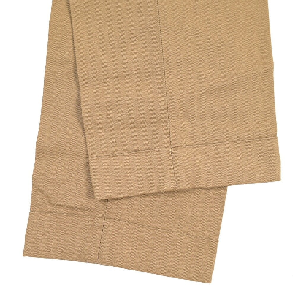 YCHAI “ROBUSTO” リネン混コットン ツータックパンツ ベージュ(NOCE) 29 | GUARDAROBA MILANO OFFICIAL STORE