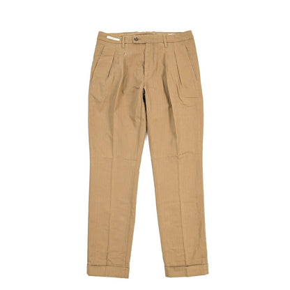 YCHAI “ROBUSTO” リネン混コットン ツータックパンツ ベージュ(NOCE) 29 | GUARDAROBA MILANO OFFICIAL STORE