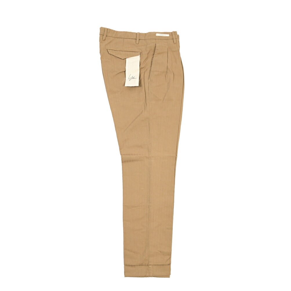 YCHAI “ROBUSTO” リネン混コットン ツータックパンツ ベージュ(NOCE) 29 | GUARDAROBA MILANO OFFICIAL STORE