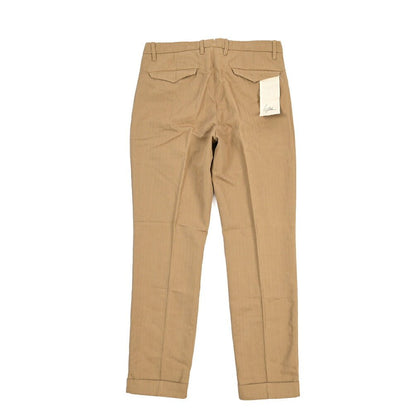 YCHAI “ROBUSTO” リネン混コットン ツータックパンツ ベージュ(NOCE) 29 | GUARDAROBA MILANO OFFICIAL STORE