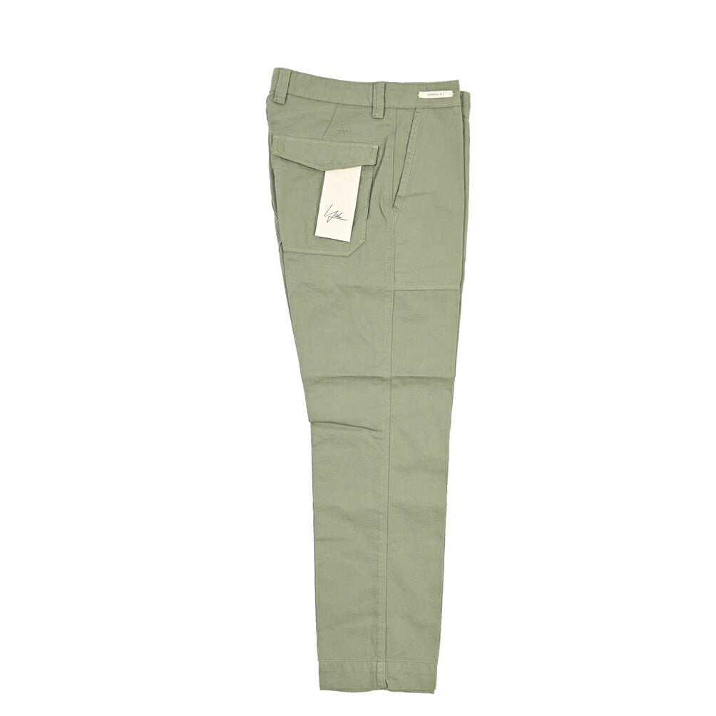 YCHAI “ROBUSTO” リネン混コットン ベイカーパンツ カーキグリーン(VERDE) 31 | GUARDAROBA MILANO OFFICIAL STORE