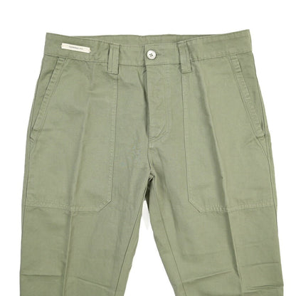YCHAI “ROBUSTO” リネン混コットン ベイカーパンツ カーキグリーン(VERDE) 31 | GUARDAROBA MILANO OFFICIAL STORE