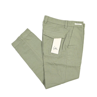 YCHAI “ROBUSTO” リネン混コットン ベイカーパンツ カーキグリーン(VERDE) 31 | GUARDAROBA MILANO OFFICIAL STORE