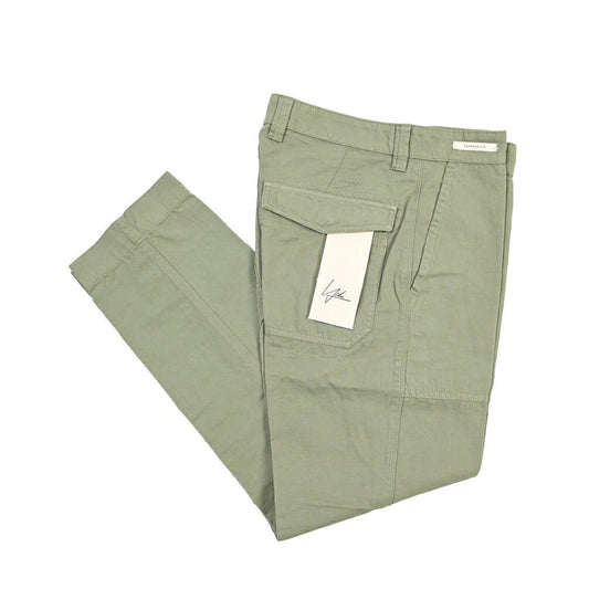 YCHAI “ROBUSTO” リネン混コットン ベイカーパンツ カーキグリーン(VERDE) 31 | GUARDAROBA MILANO OFFICIAL STORE