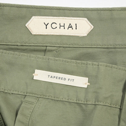 YCHAI “ROBUSTO” リネン混コットン ベイカーパンツ カーキグリーン(VERDE) 31 | GUARDAROBA MILANO OFFICIAL STORE