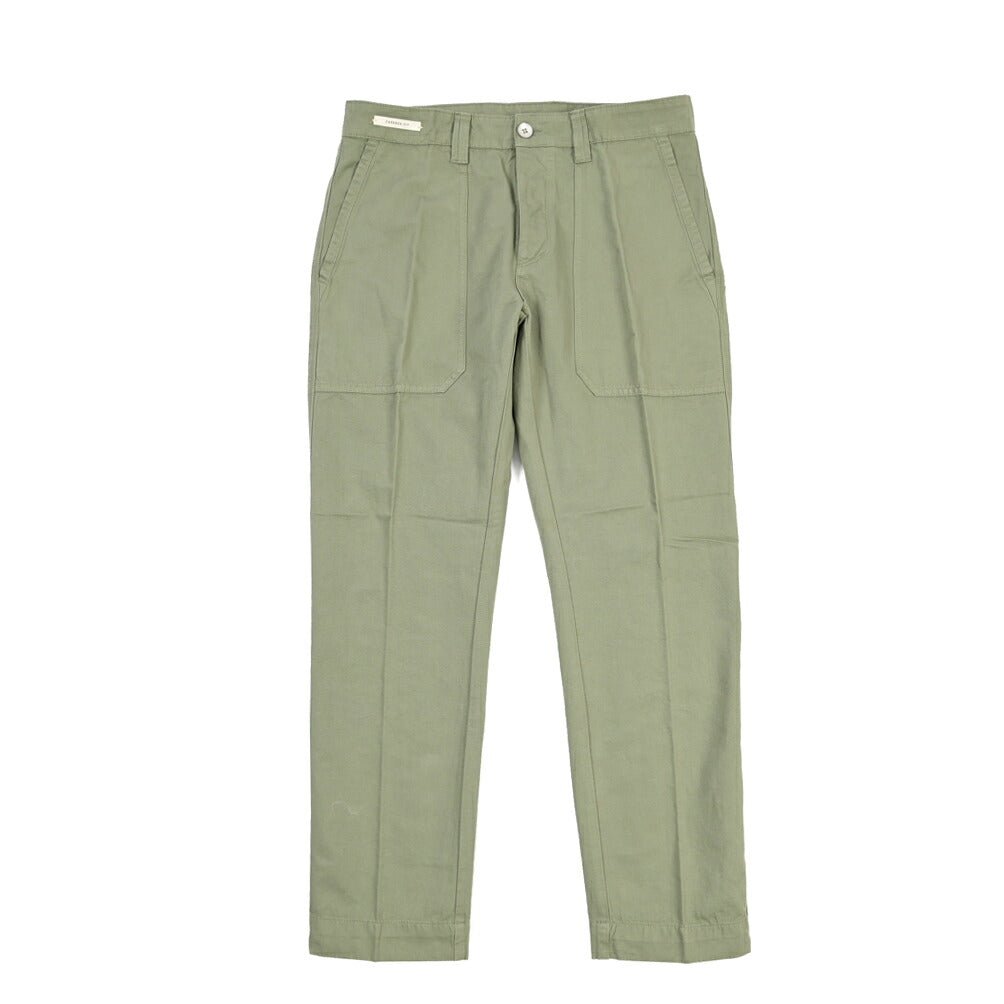 YCHAI “ROBUSTO” リネン混コットン ベイカーパンツ カーキグリーン(VERDE) 31 | GUARDAROBA MILANO OFFICIAL STORE