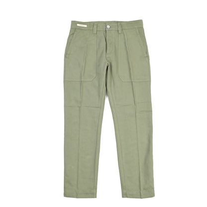 YCHAI “ROBUSTO” リネン混コットン ベイカーパンツ カーキグリーン(VERDE) 31 | GUARDAROBA MILANO OFFICIAL STORE