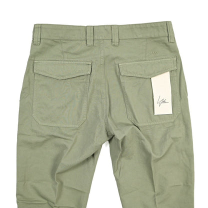 YCHAI “ROBUSTO” リネン混コットン ベイカーパンツ カーキグリーン(VERDE) 31 | GUARDAROBA MILANO OFFICIAL STORE