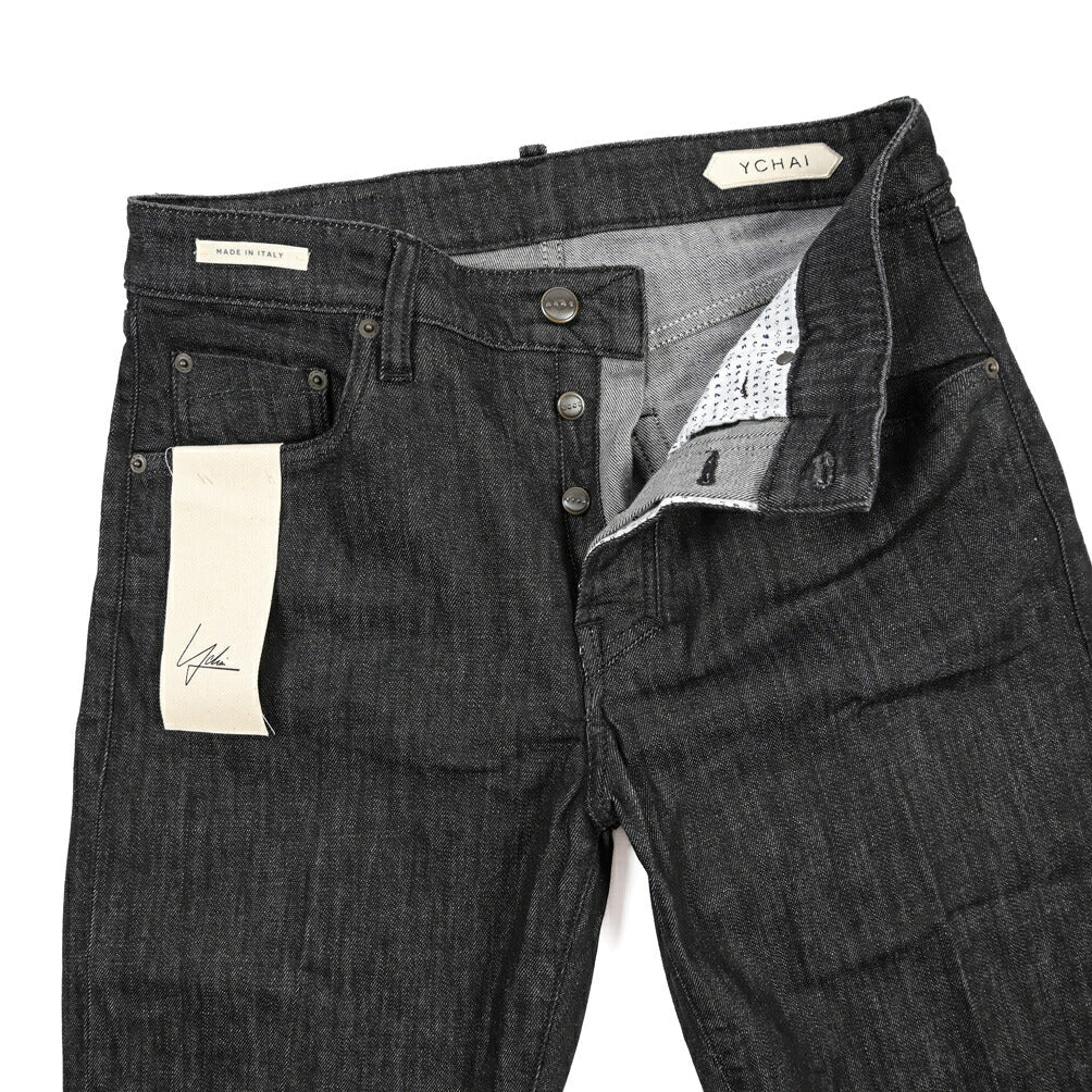 YCHAI “ROBUSTO” ストレッチデニム 5ポケットジーンズ / TAPERED FIT ブラック(NERO) 32 | GUARDAROBA MILANO OFFICIAL STORE
