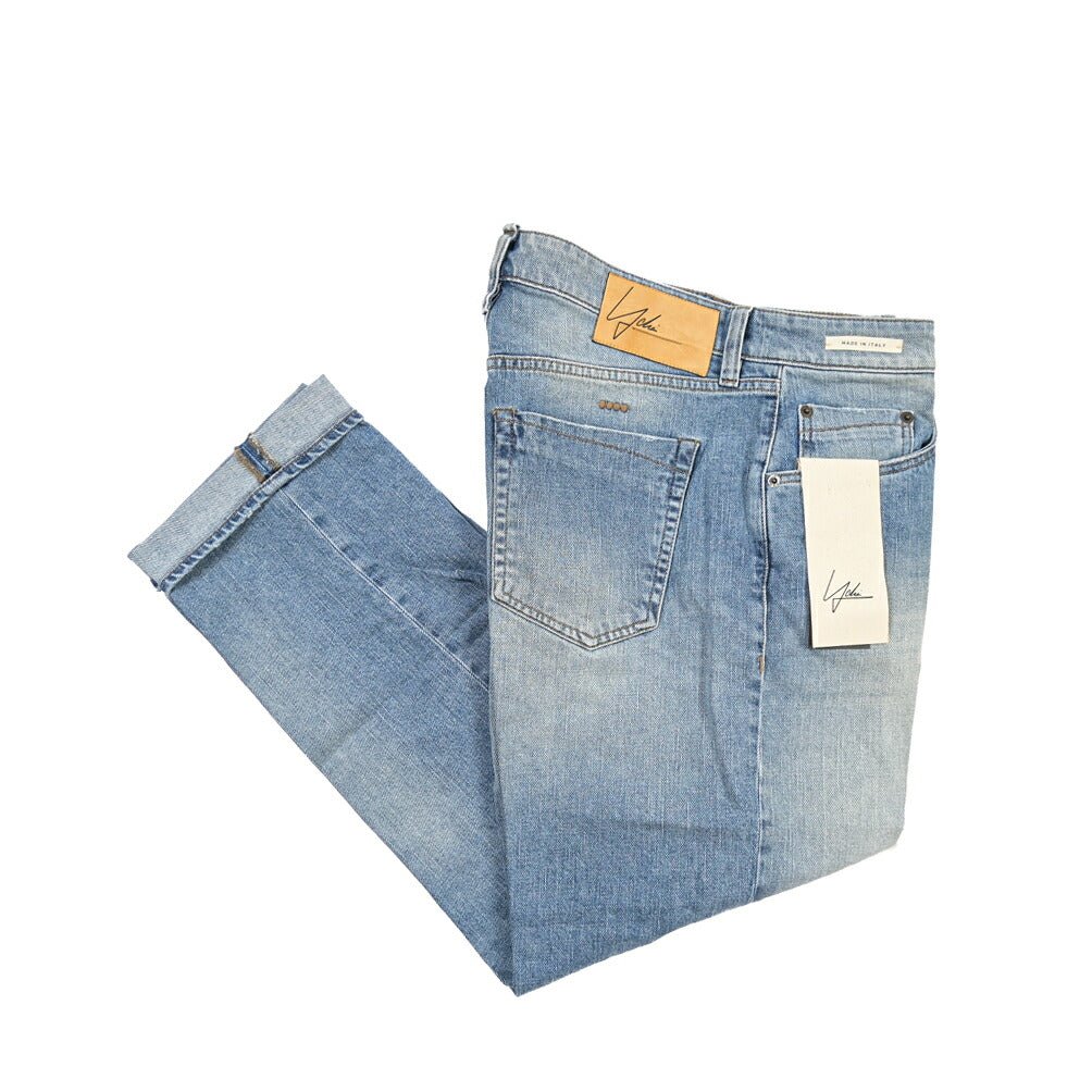 YCHAI “ROBUSTO” ストレッチデニム 5ポケットジーンズ / TAPERED FIT ライトブルー(BLU) 32 | GUARDAROBA MILANO OFFICIAL STORE