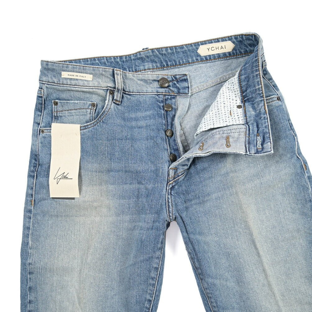 YCHAI “ROBUSTO” ストレッチデニム 5ポケットジーンズ / TAPERED FIT ライトブルー(BLU) 32 | GUARDAROBA MILANO OFFICIAL STORE