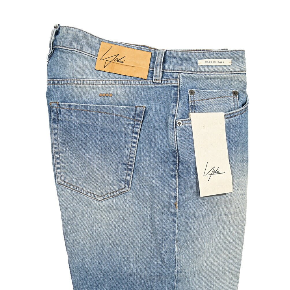 YCHAI “ROBUSTO” ストレッチデニム 5ポケットジーンズ / TAPERED FIT ライトブルー(BLU) 32 | GUARDAROBA MILANO OFFICIAL STORE