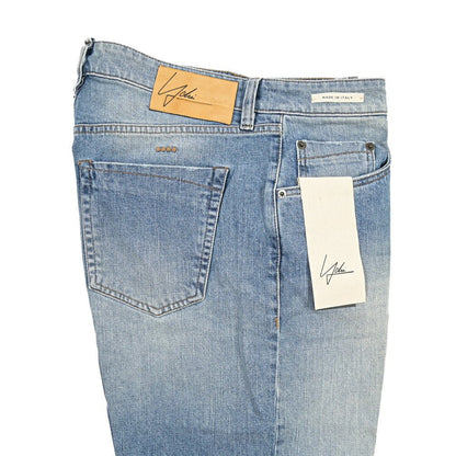 YCHAI “ROBUSTO” ストレッチデニム 5ポケットジーンズ / TAPERED FIT ライトブルー(BLU) 32 | GUARDAROBA MILANO OFFICIAL STORE