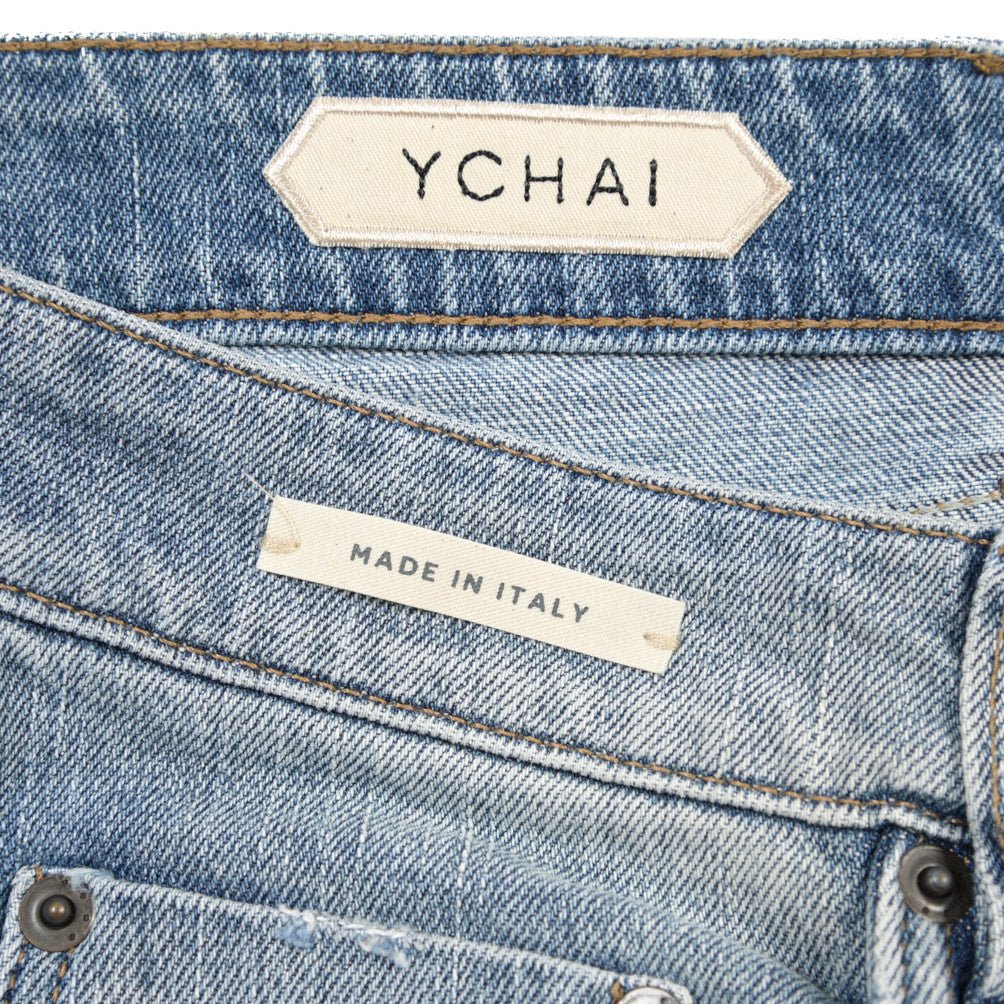 YCHAI “ROBUSTO” ストレッチデニム 5ポケットジーンズ / TAPERED FIT ライトブルー(BLU) 32 | GUARDAROBA MILANO OFFICIAL STORE