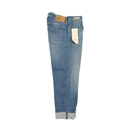 YCHAI “ROBUSTO” ストレッチデニム 5ポケットジーンズ / TAPERED FIT ブルー(BLU) 33 | GUARDAROBA MILANO OFFICIAL STORE