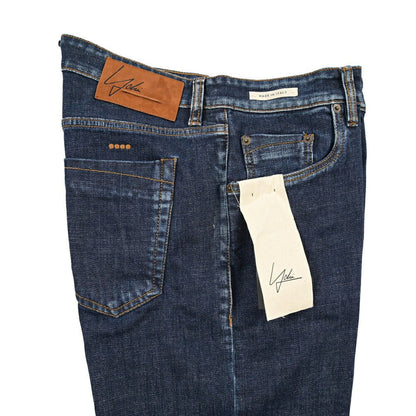 YCHAI “ROBUSTO” ストレッチデニム 5ポケットジーンズ / TAPERED FIT ネイビー(BLU) 33 | GUARDAROBA MILANO OFFICIAL STORE