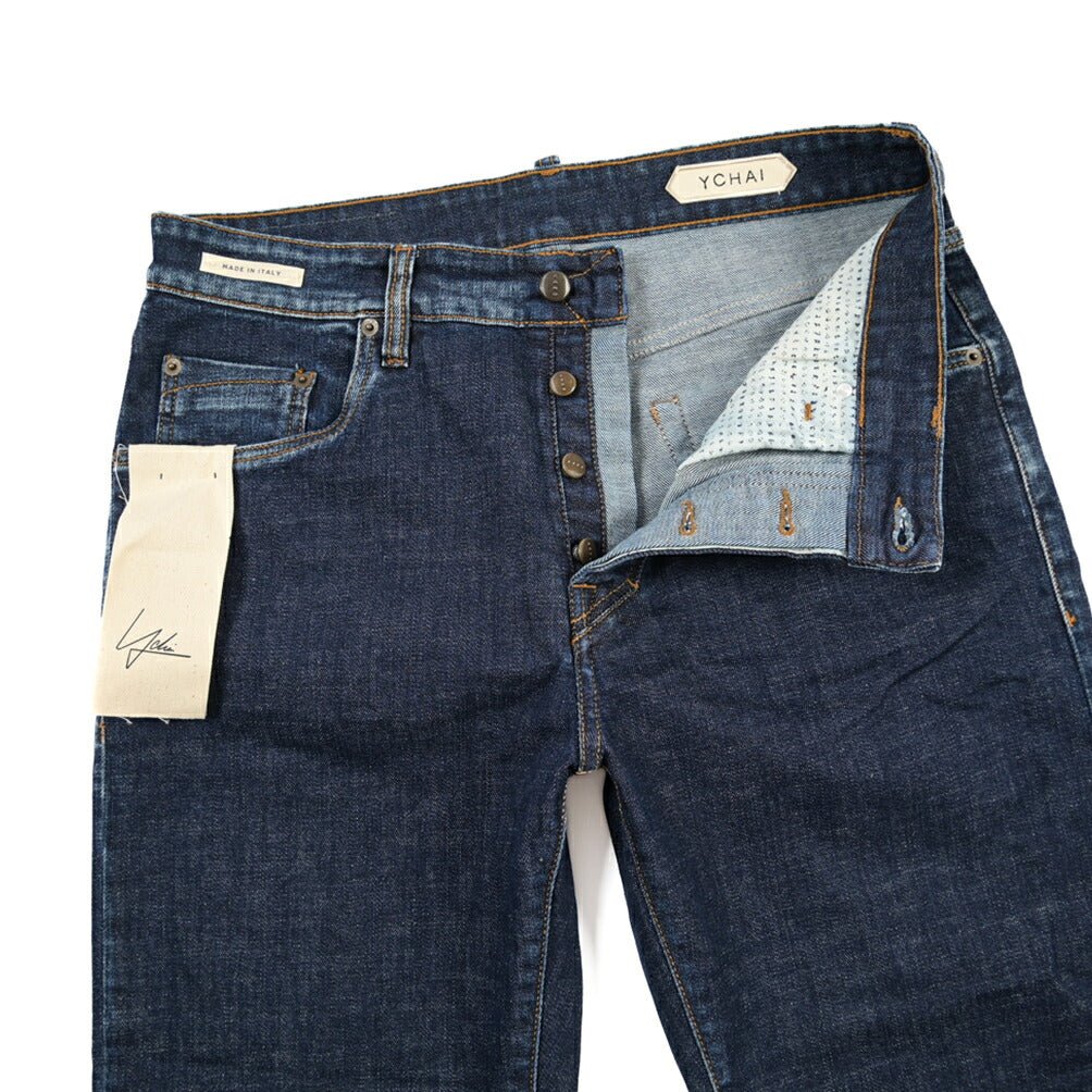 YCHAI “ROBUSTO” ストレッチデニム 5ポケットジーンズ / TAPERED FIT ネイビー(BLU) 33 | GUARDAROBA MILANO OFFICIAL STORE