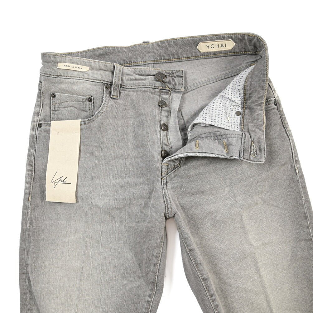 YCHAI “ROBUSTO” ストレッチデニム 5ポケットジーンズ / TAPERED FIT グレー(NERO) 30 | GUARDAROBA MILANO OFFICIAL STORE