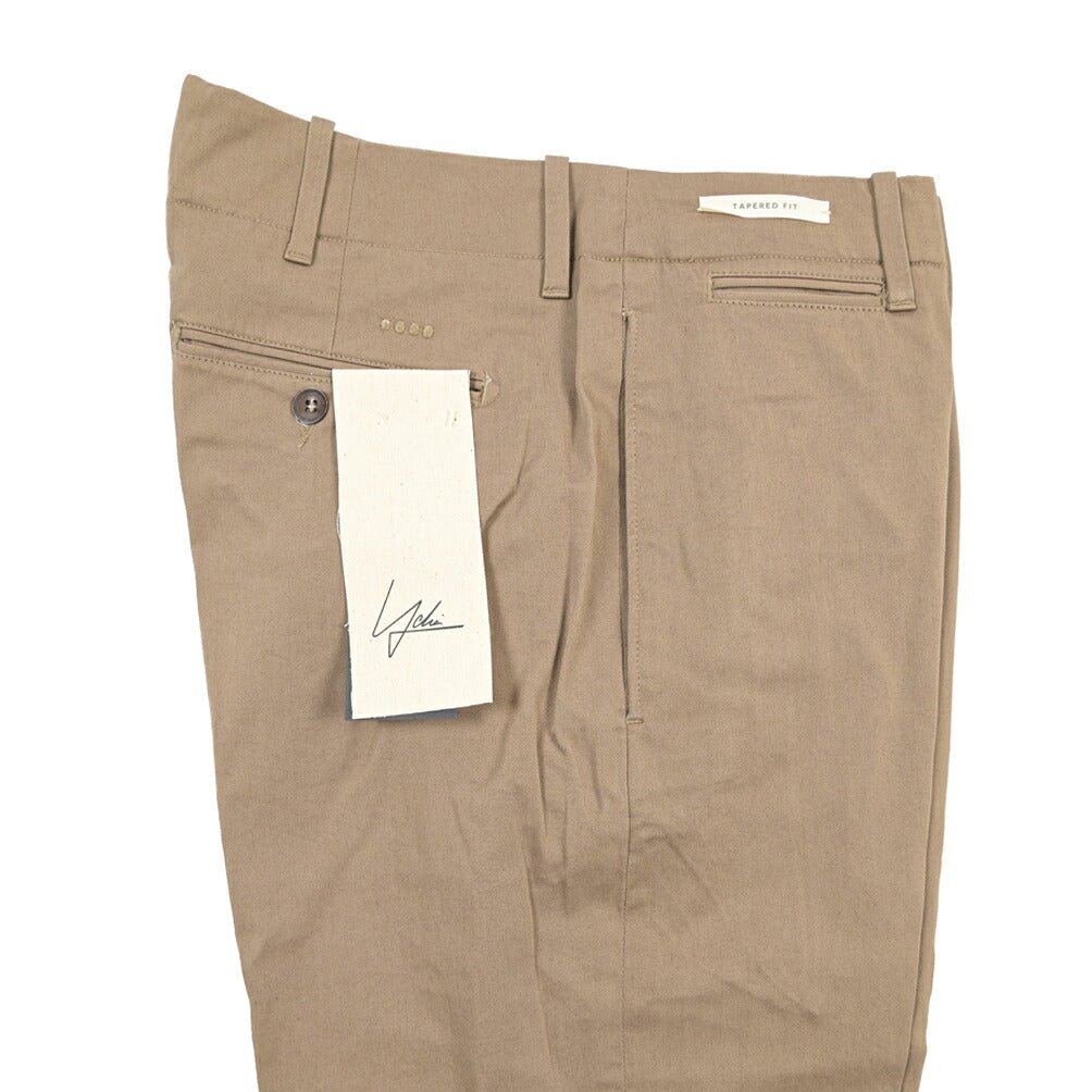 YCHAI “ROBUSTO” ストレッチコットン ノータックチノパンツ / TAPERED FIT グレージュ(NOCE) 30 | GUARDAROBA MILANO OFFICIAL STORE