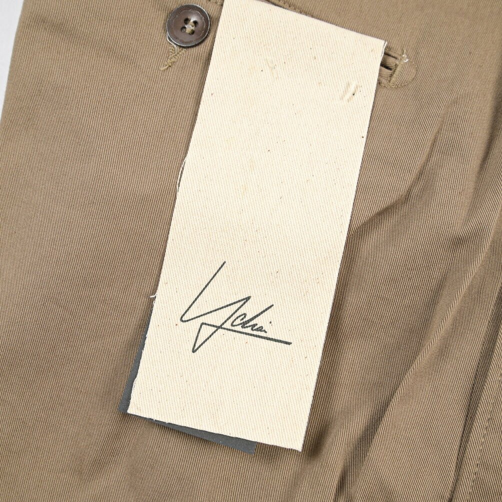 YCHAI “ROBUSTO” ストレッチコットン ノータックチノパンツ / TAPERED FIT グレージュ(NOCE) 30 | GUARDAROBA MILANO OFFICIAL STORE