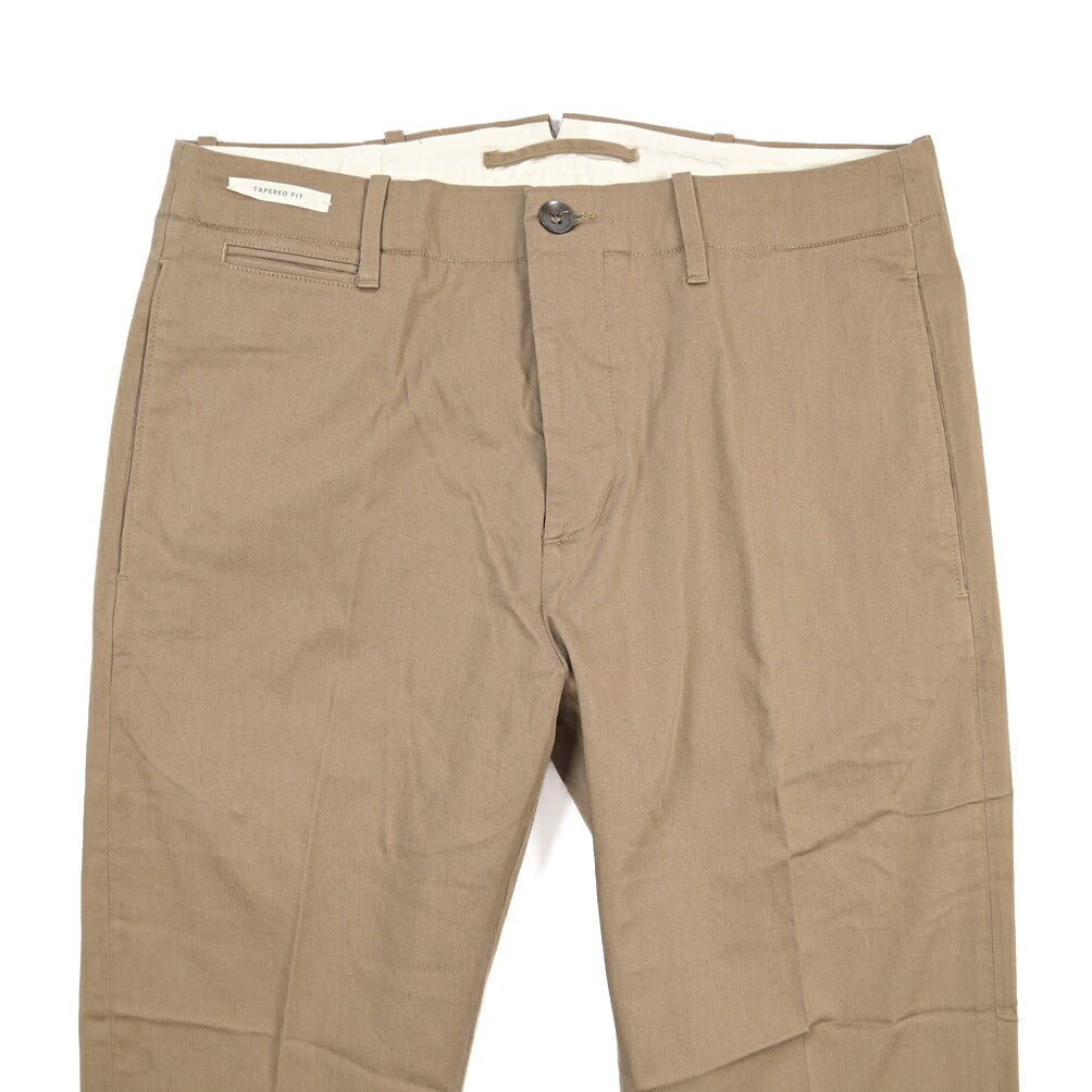YCHAI “ROBUSTO” ストレッチコットン ノータックチノパンツ / TAPERED FIT グレージュ(NOCE) 30 | GUARDAROBA MILANO OFFICIAL STORE