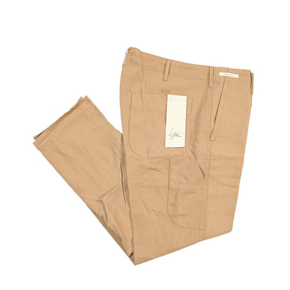 YCHAI “ROBUSTO” リネン混コットン ノータックパンツ / TAPERED FIT ベージュ(NOCE) 33 | GUARDAROBA MILANO OFFICIAL STORE