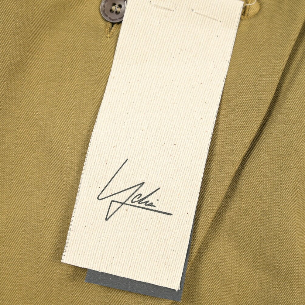 YCHAI “ROBUSTO” ストレッチコットン ノータックチノパンツ / TAPERED FIT カーキグリーン(SENAPI) 33 | GUARDAROBA MILANO OFFICIAL STORE