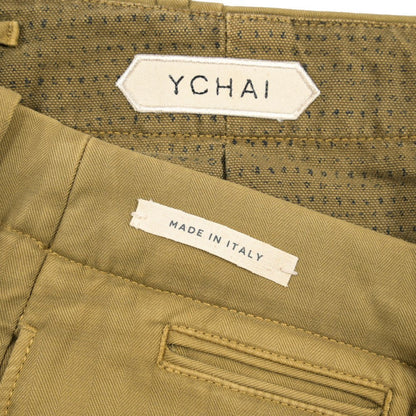 YCHAI “ROBUSTO” ストレッチコットン ノータックチノパンツ / TAPERED FIT カーキグリーン(SENAPI) 33 | GUARDAROBA MILANO OFFICIAL STORE