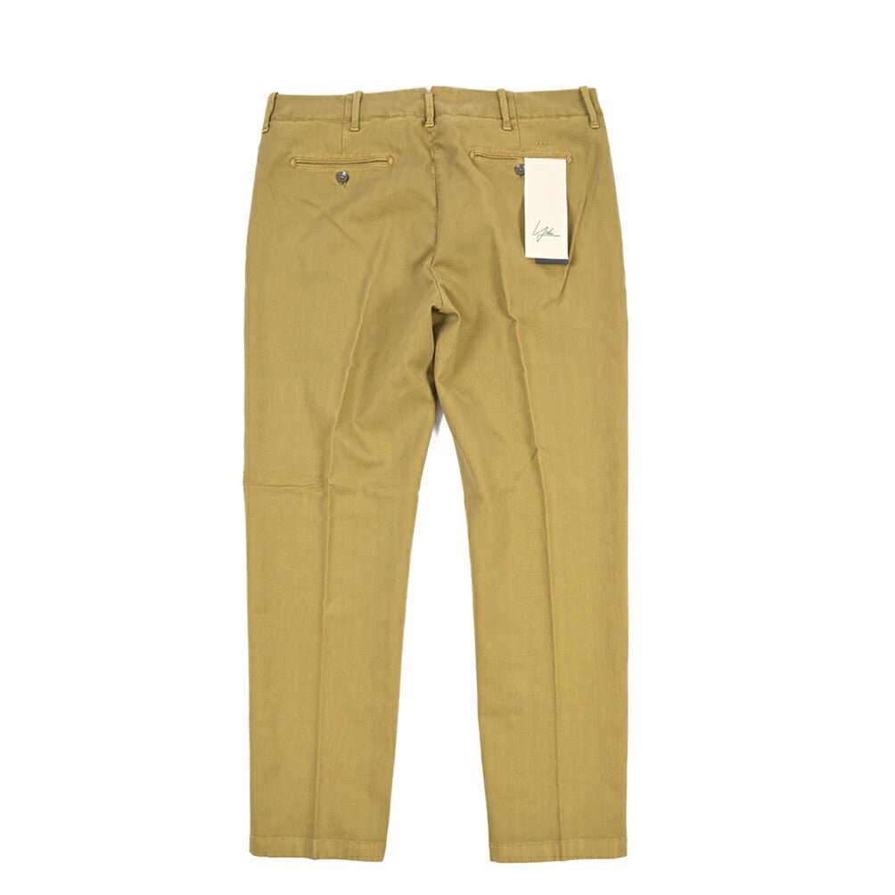 YCHAI “ROBUSTO” ストレッチコットン ノータックチノパンツ / TAPERED FIT カーキグリーン(SENAPI) 33 | GUARDAROBA MILANO OFFICIAL STORE