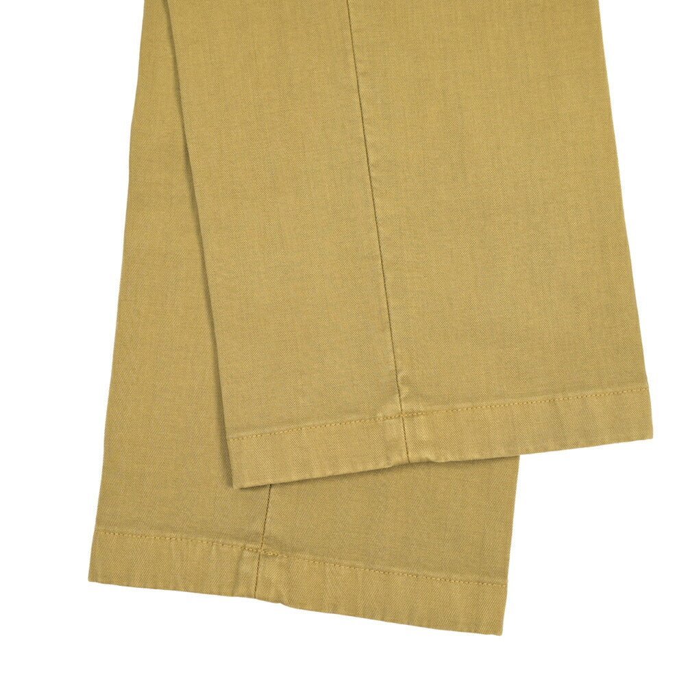 YCHAI “ROBUSTO” ストレッチコットン ノータックチノパンツ / TAPERED FIT カーキグリーン(SENAPI) 33 | GUARDAROBA MILANO OFFICIAL STORE