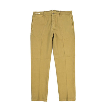 YCHAI “ROBUSTO” ストレッチコットン ノータックチノパンツ / TAPERED FIT カーキグリーン(SENAPI) 33 | GUARDAROBA MILANO OFFICIAL STORE