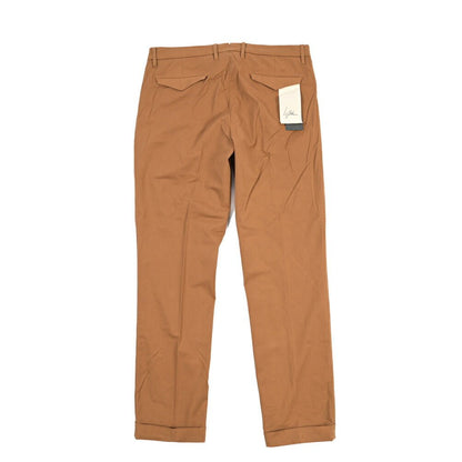 YCHAI “ROBUSTO” ストレッチコットン ツータックチノパンツ / TAPERED FIT ブラウン(COGNAC) 33 | GUARDAROBA MILANO OFFICIAL STORE
