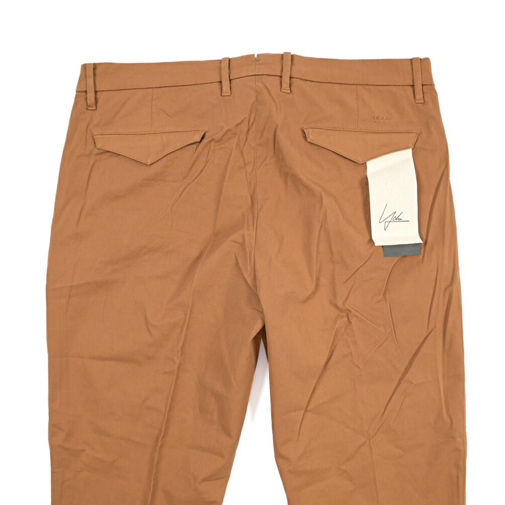 YCHAI “ROBUSTO” ストレッチコットン ツータックチノパンツ / TAPERED FIT ブラウン(COGNAC) 33 | GUARDAROBA MILANO OFFICIAL STORE