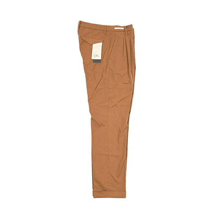YCHAI “ROBUSTO” ストレッチコットン ツータックチノパンツ / TAPERED FIT ブラウン(COGNAC) 33 | GUARDAROBA MILANO OFFICIAL STORE