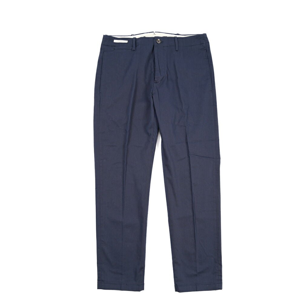YCHAI “ROBUSTO” ストレッチコットン ノータックチノパンツ / TAPERED FIT ネイビー(BLU FRANCIA) 30 | GUARDAROBA MILANO OFFICIAL STORE