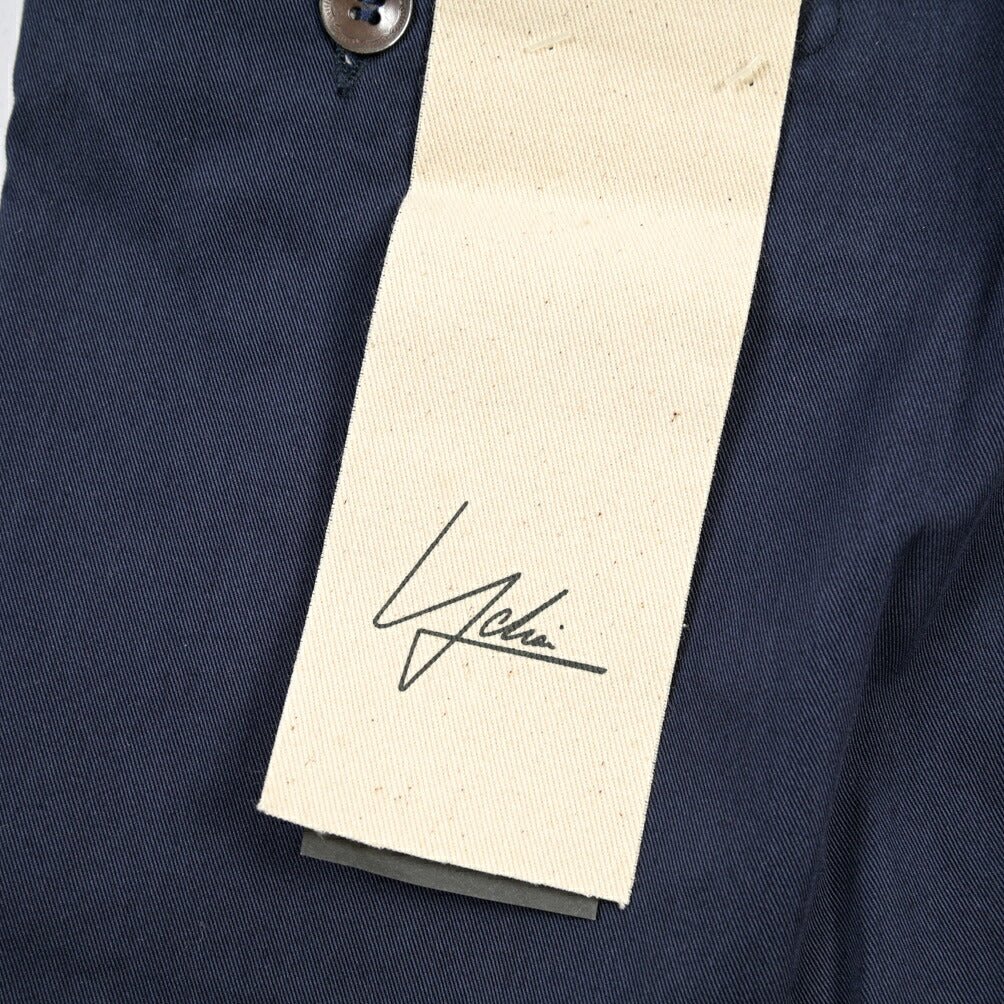 YCHAI “ROBUSTO” ストレッチコットン ノータックチノパンツ / TAPERED FIT ネイビー(BLU FRANCIA) 30 | GUARDAROBA MILANO OFFICIAL STORE