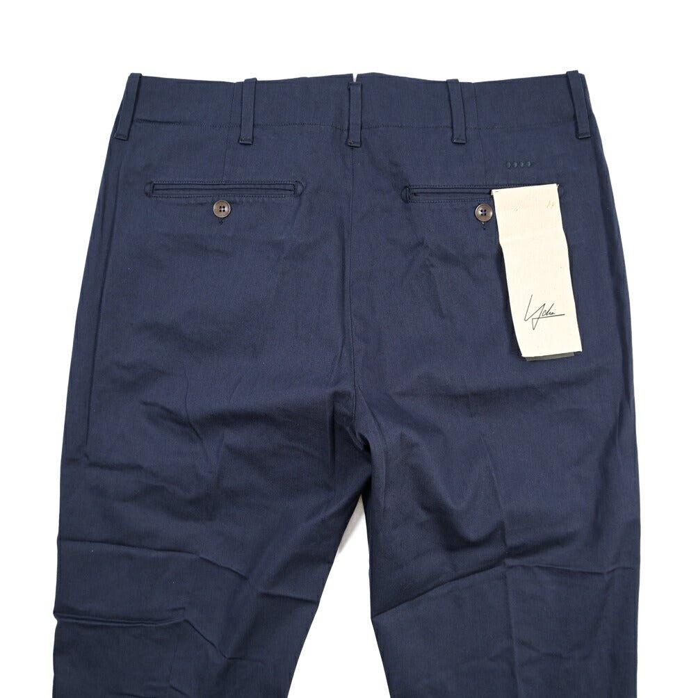 YCHAI “ROBUSTO” ストレッチコットン ノータックチノパンツ / TAPERED FIT ネイビー(BLU FRANCIA) 30 | GUARDAROBA MILANO OFFICIAL STORE