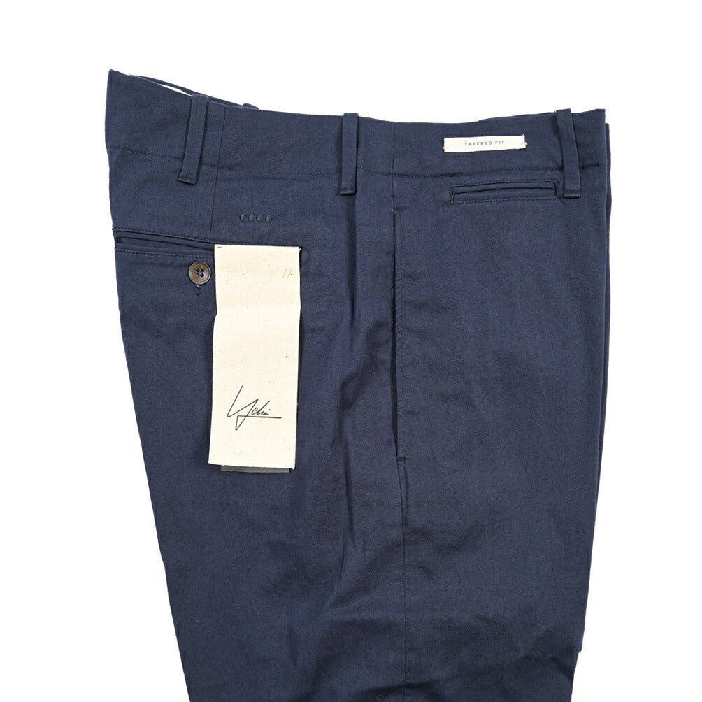 YCHAI “ROBUSTO” ストレッチコットン ノータックチノパンツ / TAPERED FIT ネイビー(BLU FRANCIA) 30 | GUARDAROBA MILANO OFFICIAL STORE