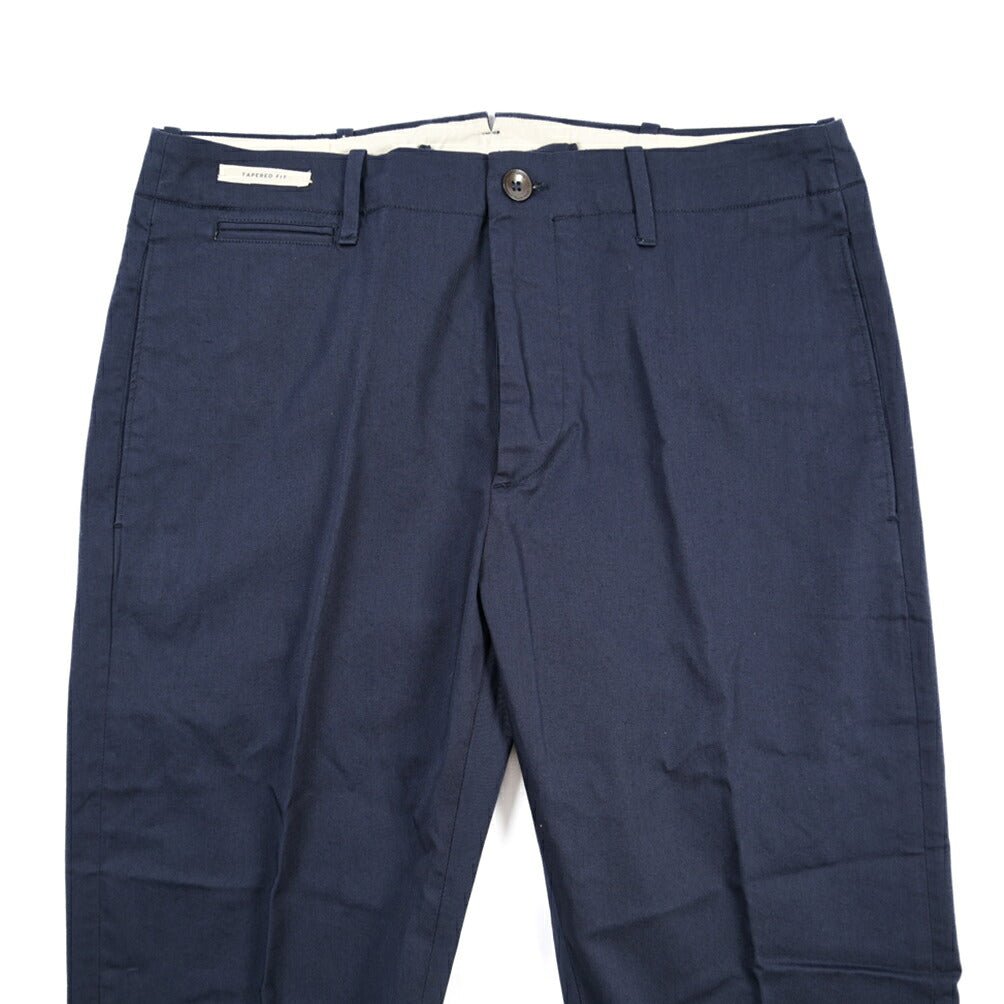YCHAI “ROBUSTO” ストレッチコットン ノータックチノパンツ / TAPERED FIT ネイビー(BLU FRANCIA) 30 | GUARDAROBA MILANO OFFICIAL STORE