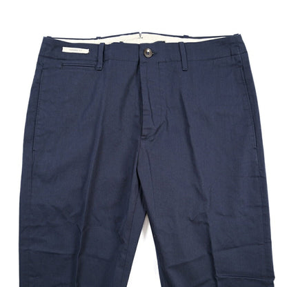 YCHAI “ROBUSTO” ストレッチコットン ノータックチノパンツ / TAPERED FIT ネイビー(BLU FRANCIA) 30 | GUARDAROBA MILANO OFFICIAL STORE