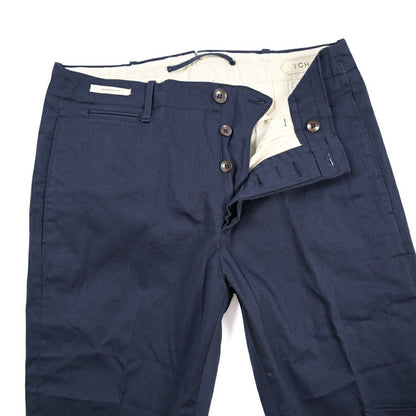 YCHAI “ROBUSTO” ストレッチコットン ノータックチノパンツ / TAPERED FIT ネイビー(BLU FRANCIA) 30 | GUARDAROBA MILANO OFFICIAL STORE