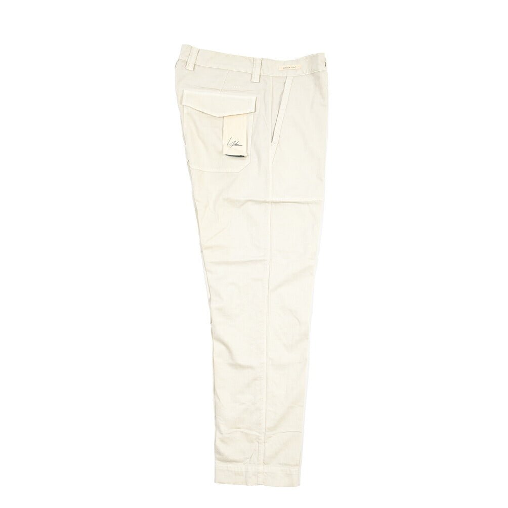 YCHAI “ROBUSTO” リネン混コットン ベイカーパンツ / TAPERED FIT ライトグレー(STUCCO) 33 | GUARDAROBA MILANO OFFICIAL STORE
