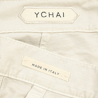 YCHAI “ROBUSTO” リネン混コットン ベイカーパンツ / TAPERED FIT ライトグレー(STUCCO) 33 | GUARDAROBA MILANO OFFICIAL STORE