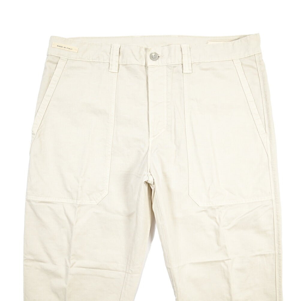 YCHAI “ROBUSTO” リネン混コットン ベイカーパンツ / TAPERED FIT ライトグレー(STUCCO) 33 | GUARDAROBA MILANO OFFICIAL STORE