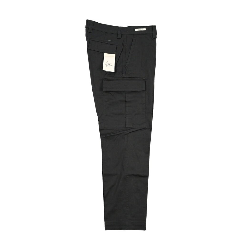 YCHAI “ROBUSTO” ストレッチコットン ノータックカーゴパンツ / TAPERED FIT ブラック(NERO) 30 | GUARDAROBA MILANO OFFICIAL STORE