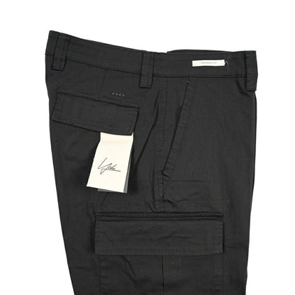 YCHAI “ROBUSTO” ストレッチコットン ノータックカーゴパンツ / TAPERED FIT ブラック(NERO) 30 | GUARDAROBA MILANO OFFICIAL STORE