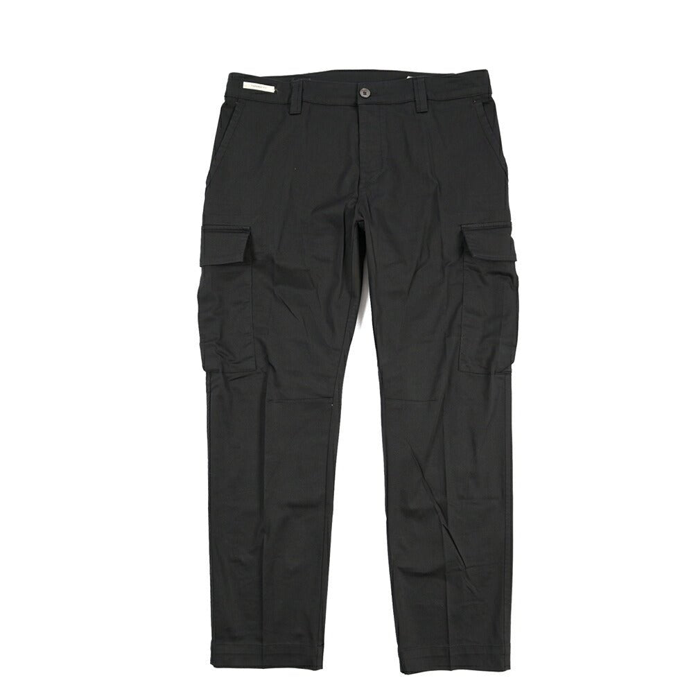 YCHAI “ROBUSTO” ストレッチコットン ノータックカーゴパンツ / TAPERED FIT ブラック(NERO) 30 | GUARDAROBA MILANO OFFICIAL STORE