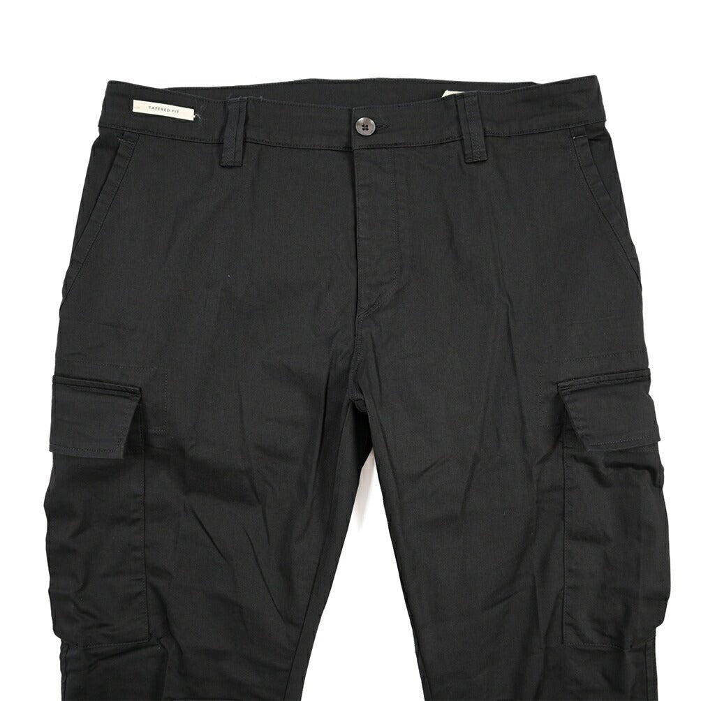 YCHAI “ROBUSTO” ストレッチコットン ノータックカーゴパンツ / TAPERED FIT ブラック(NERO) 30 | GUARDAROBA MILANO OFFICIAL STORE